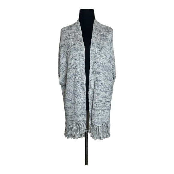 Joie gray cap sleeves fringed knit open front cardigan size XXS - Picture 6 of 7